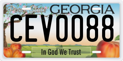 GA license plate CEV0088