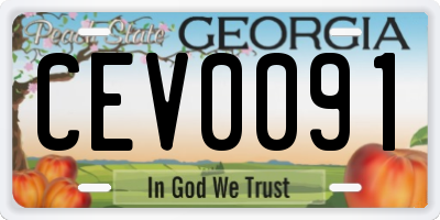 GA license plate CEV0091