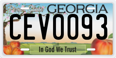 GA license plate CEV0093