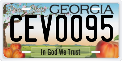 GA license plate CEV0095