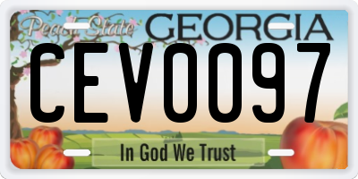 GA license plate CEV0097