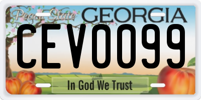 GA license plate CEV0099