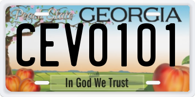 GA license plate CEV0101