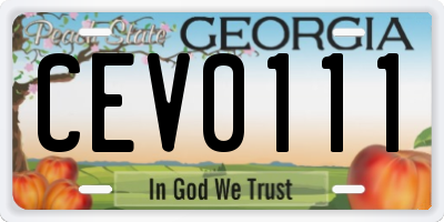 GA license plate CEV0111