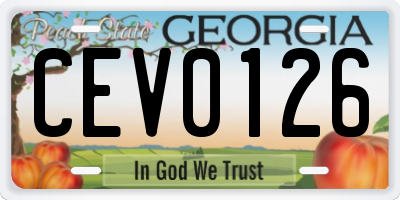 GA license plate CEV0126