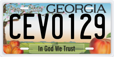 GA license plate CEV0129