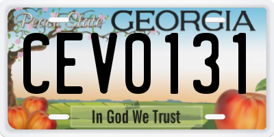 GA license plate CEV0131
