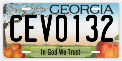 GA license plate CEV0132