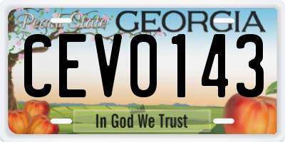 GA license plate CEV0143
