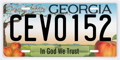 GA license plate CEV0152