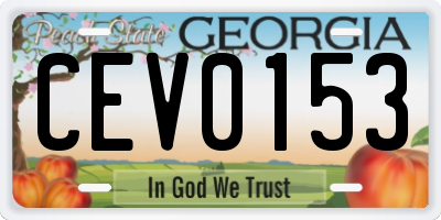 GA license plate CEV0153