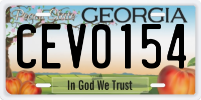 GA license plate CEV0154