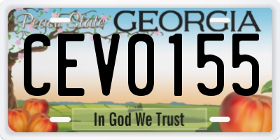 GA license plate CEV0155