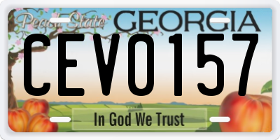 GA license plate CEV0157