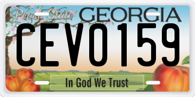 GA license plate CEV0159