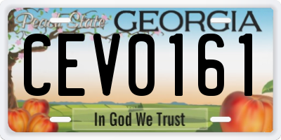 GA license plate CEV0161