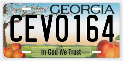 GA license plate CEV0164