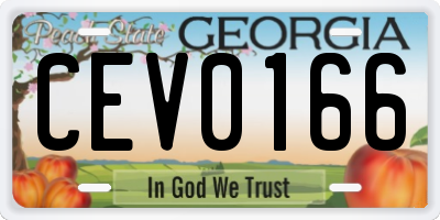 GA license plate CEV0166