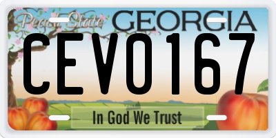 GA license plate CEV0167