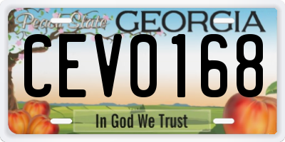 GA license plate CEV0168