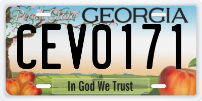 GA license plate CEV0171