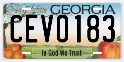 GA license plate CEV0183