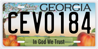 GA license plate CEV0184
