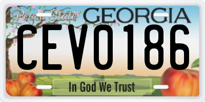 GA license plate CEV0186
