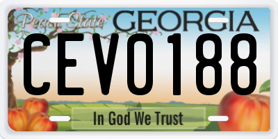 GA license plate CEV0188