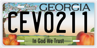 GA license plate CEV0211