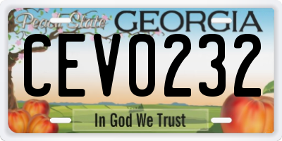 GA license plate CEV0232