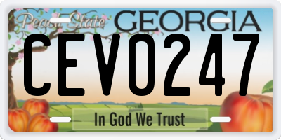 GA license plate CEV0247