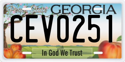 GA license plate CEV0251