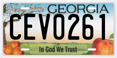 GA license plate CEV0261