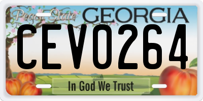 GA license plate CEV0264