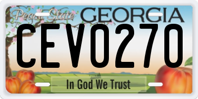 GA license plate CEV0270