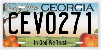 GA license plate CEV0271