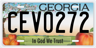 GA license plate CEV0272