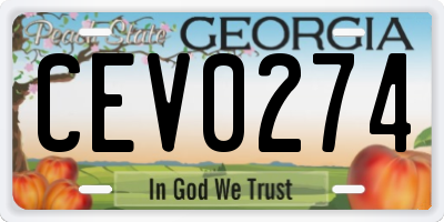 GA license plate CEV0274