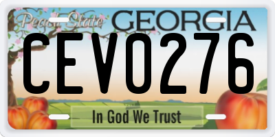 GA license plate CEV0276