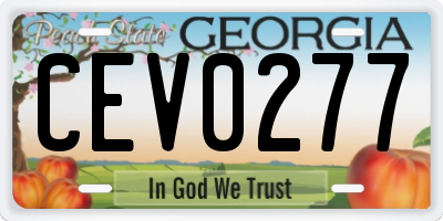 GA license plate CEV0277