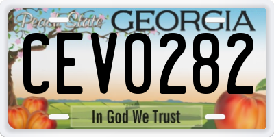 GA license plate CEV0282