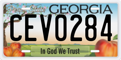 GA license plate CEV0284