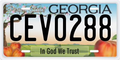 GA license plate CEV0288