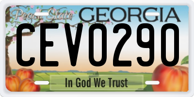 GA license plate CEV0290