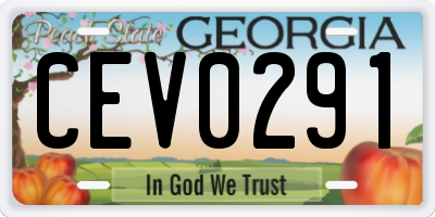 GA license plate CEV0291