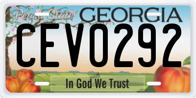 GA license plate CEV0292
