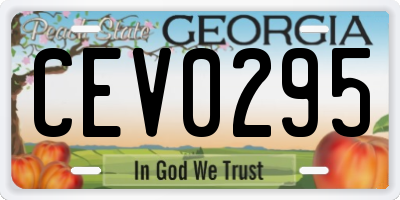 GA license plate CEV0295