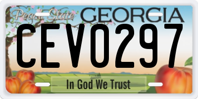 GA license plate CEV0297