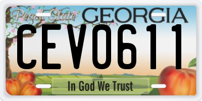 GA license plate CEV0611